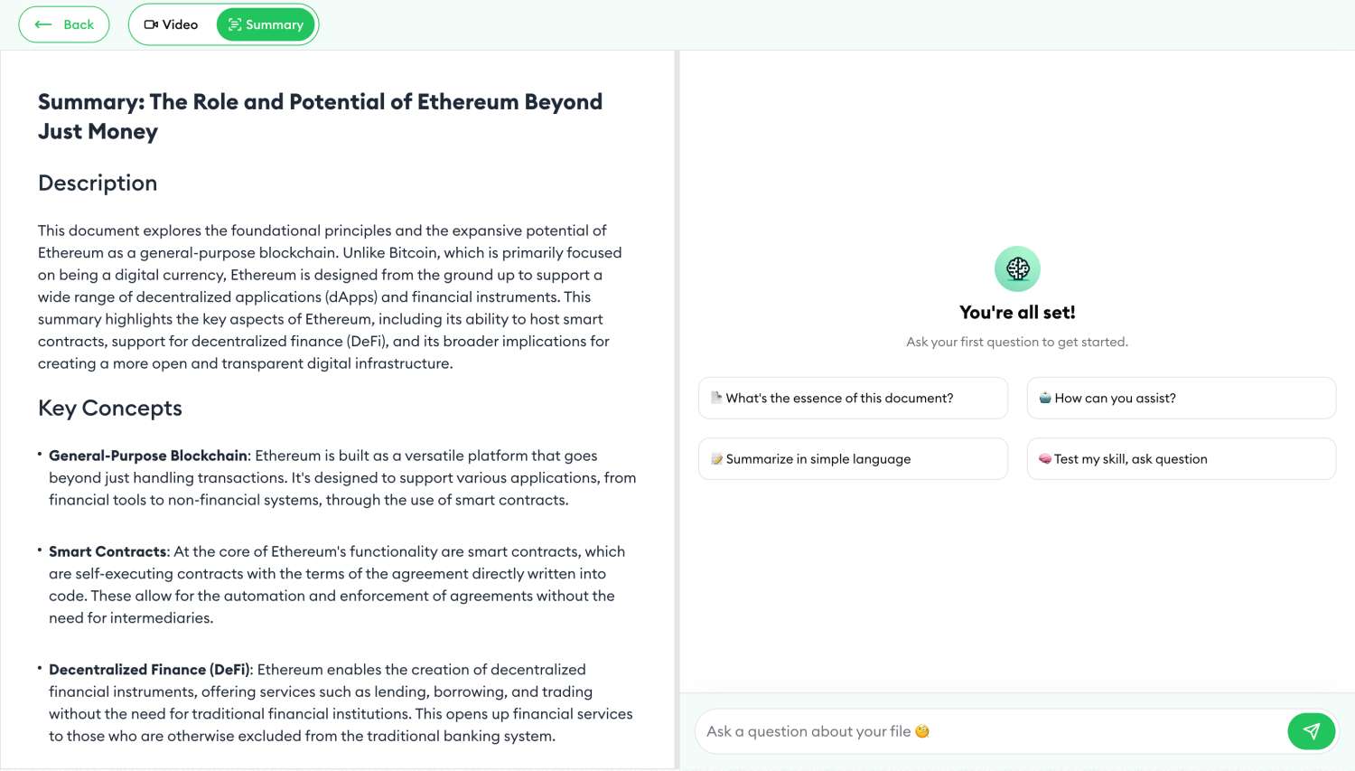 generate smart summary